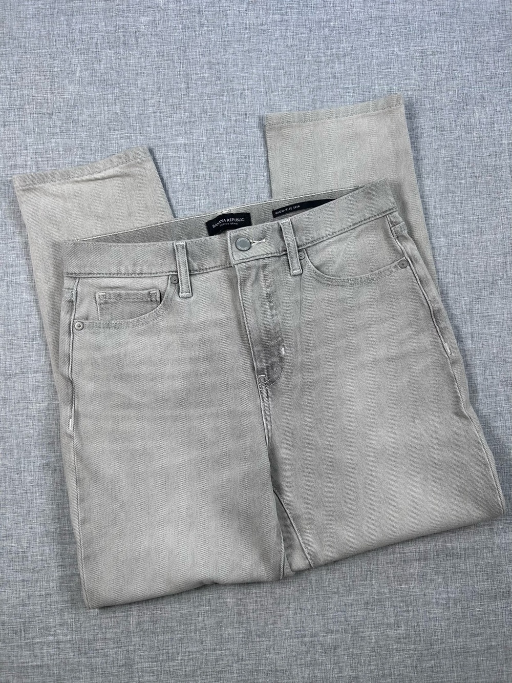 Banana Republic High Rise Slim Jeans 28P Petite Gray Premium Denim
